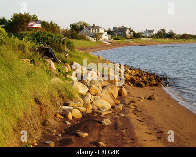 Montauk costa in estate, East Hampton, Suffolk County, Long Island, New York, Stati Uniti Foto Stock