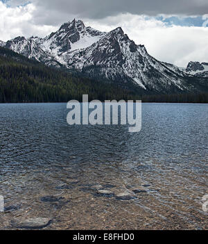 Stati Uniti d'America, Idaho, Custer County, Custer, Stanley lago, lago di montagna Foto Stock