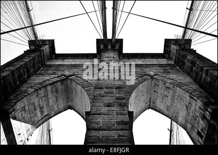 Parte del ponte di Brooklyn, Manhattan, New York, Stati Uniti Foto Stock