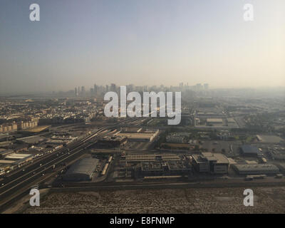 Emirati Arabi Uniti Dubai, veduta aerea della città Foto Stock