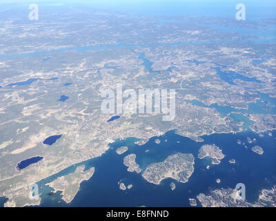 La Svezia, Stoccolma, vista aerea del litorale Foto Stock