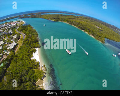Australia, Greenbank, vista aerea di Terranora Creek Foto Stock