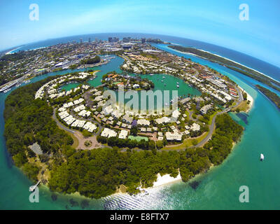 Australia, Greenbank, vista aerea di Terranora Creek Foto Stock