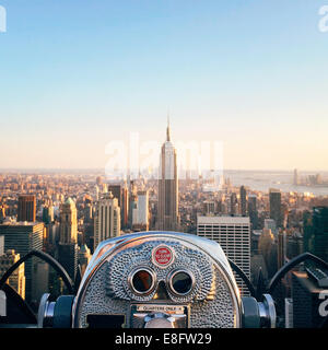 Stati Uniti d'America, nello Stato di New York, New York City, vista dell'Empire State Building Foto Stock