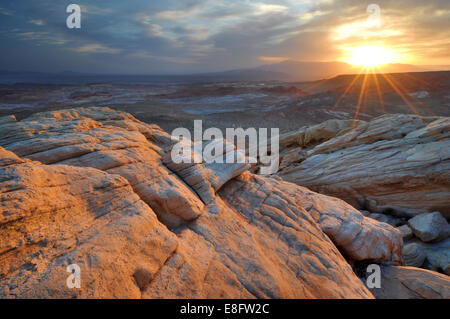 Stati Uniti d'America, Nevada, la Valle del Fuoco del Parco Statale di Sunrise nel deserto Foto Stock