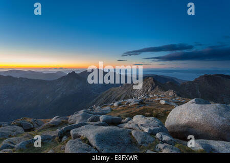 Il tramonto di capra è sceso, Isle of Arran, Scozia Foto Stock