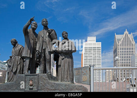 Detroit, Michigan - Il Gateway alla libertà International Memorial alla ferrovia sotterranea. Foto Stock