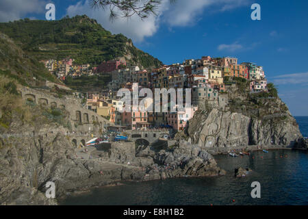 Manarola, Cinque Terre'), la regione Liguria, Italia. Foto Stock