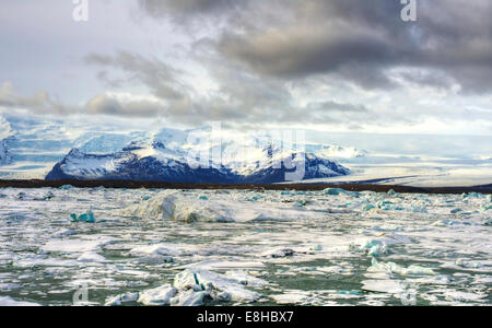 Jokulsarlon lago glaciale, Islanda. Foto Stock