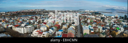 Alloggiamento nella città capitale di Reykjavik, Islanda. Foto Stock