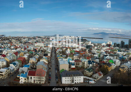 Alloggiamento nella città capitale di Reykjavik, Islanda. Foto Stock