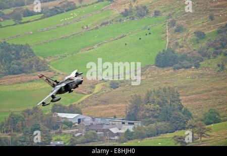 Il Tornado GR4 basso livello di formazione di volo in Galles Foto Stock