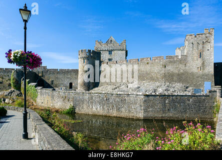 Castello di Cahir e il fiume Suir, Cahir, nella contea di Tipperary, Repubblica di Irlanda Foto Stock