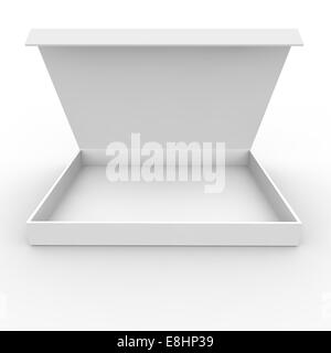 Bianco scatola vuota su un sfondo isolato Foto Stock