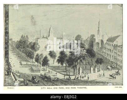 (Re1893NYC) PG039 CITY HALL E IL PARCO E IL TEATRO DEL PARCO Foto Stock