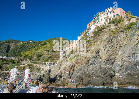 Manarola, cinque Terre, Regione Ligure, Italia. Foto Stock