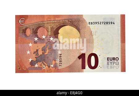 10 di banconote in euro in circolazione dal settembre 2014, indietro Foto Stock