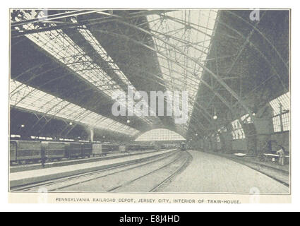 (Re1893NYC) PG124 Pennsylvania Railroad Depot, Jersey City, INTERNO DEL TRENO-HOUSE Foto Stock