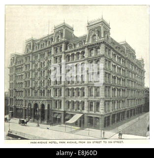 Pagina 235 dall'edizione 1893 di King a New York, con un'illustrazione del Park Avenue Hotel a New York City. L'hotel è stato un importante punto di riferimento durante la fine del XIX secolo. Foto Stock
