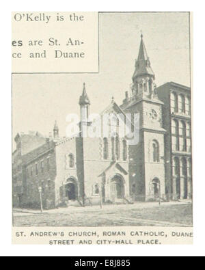 (Re1893NYC) PG406 ST. Andrea la Chiesa cattolica romana, Duane Street e il city-hall posto Foto Stock