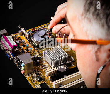 Diagnosi della scheda madre Foto Stock
