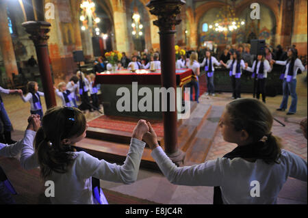 Festival protestante di Strasburgo, Francia coro dei bambini Foto Stock