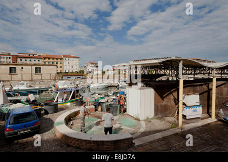 Riparare reti a Livorno Toscana Foto Stock