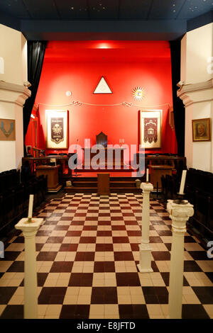 Grande Loge de France. Il Franklin Delano Roosevelt Masonic Lodge stanza. Foto Stock