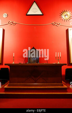 Grande Loge de France. Il Franklin Delano Roosevelt Masonic Lodge stanza. Foto Stock