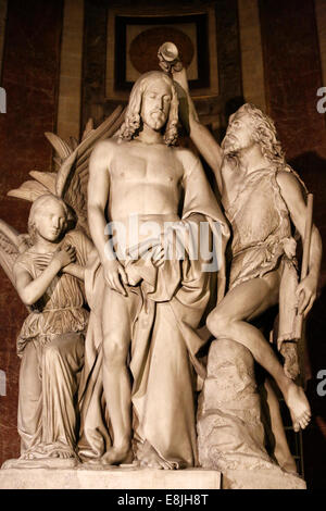 Statua in la chiesa de La Madeleine : statua raffigurante Gesù il battesimo da Franois Rude (1784-1855) Foto Stock