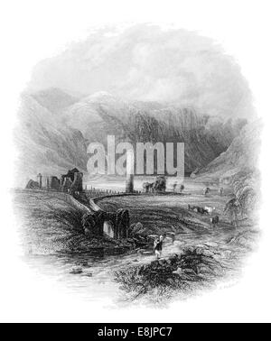 Glendalough County Wicklow Irlanda circa 1840 Foto Stock