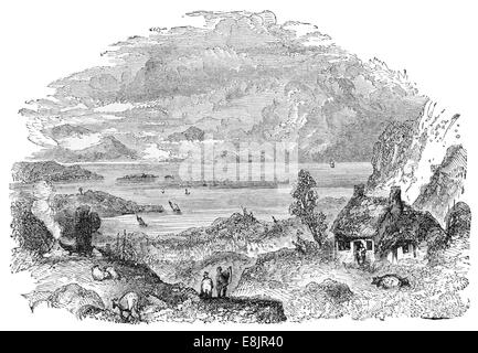 Vicino a sud pila Anglesea Galles nel 1860 circa Foto Stock