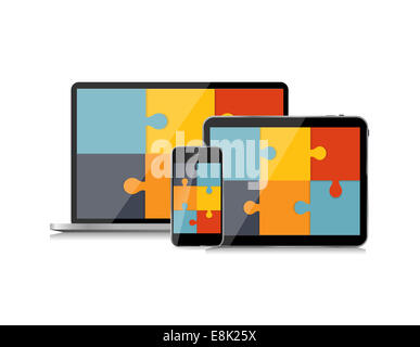 Pienamente rispondente Web Design Concept illustrazione vettoriale. Foto Stock