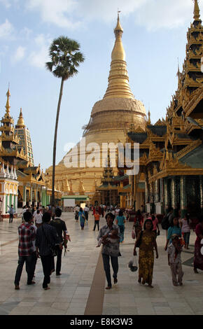 Shwedagon pagoda, Rangoon, Birmania (Myanmar) Foto Stock