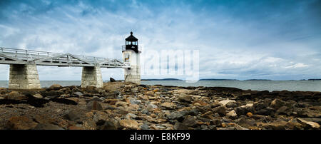 Marshall Point Lighthouse, Port Clyde, Knox, Maine Foto Stock