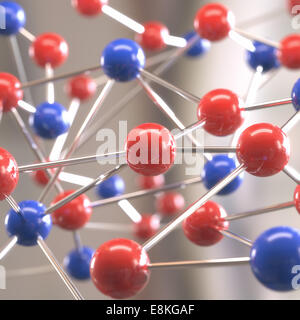 Struttura molecolare con sfere interconnesse con profondità di campo. Foto Stock
