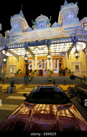 Entrata al Casinò de Monte-Carlo, il Principato di Monaco Foto Stock