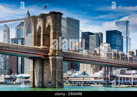 Il Ponte di Brooklyn, Manhattan, New York - USA Foto Stock