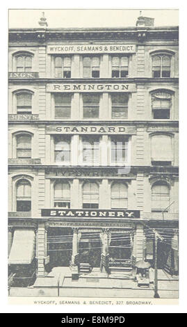 Questa illustrazione del 1893 (pg964) tratta dal lavoro di King raffigura gli uffici di Wyckoff, Seamans & Benedict situati al 327 Broadway a New York City, sottolineando lo stile architettonico e la storia commerciale del luogo. Foto Stock