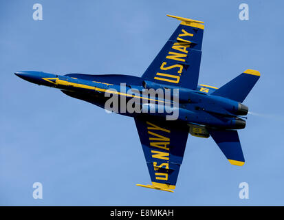 6 marzo 2014 - STATI UNITI Navy dimostrazione di volo squadrone, Blue Angels, vola in una dimostrazione pratica alla Naval Air facilit Foto Stock