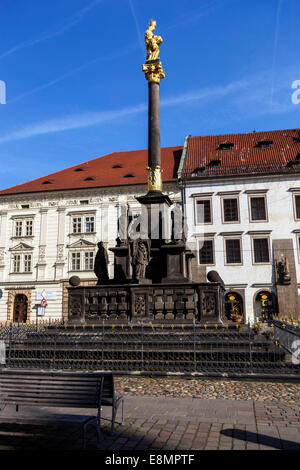 Colonna della Peste della Vergine Maria, Piazza della Repubblica, Pilsen, Boemia, Repubblica Ceca, Europa Foto Stock