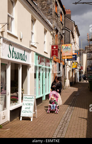 Regno Unito, Inghilterra, Devon, Barnstaple, Maiden Street, piccoli negozi di alimentari indipendenti Foto Stock