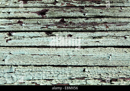 Vernice scrostata off di una superficie di legno, Foto Stock