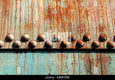 Close-up del vecchio comune di rivetto, Foto Stock