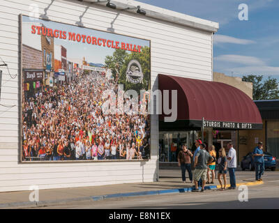 Stugis, South Dakota, sede dell'annuale rally motociclistico degli anni '1990 Foto Stock