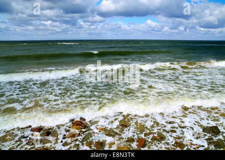 La schiuma bianca del mare sur Foto Stock