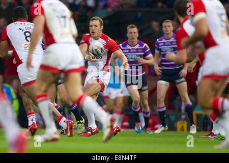 Manchester, Regno Unito. Undicesimo oct, 2014. Rugby League Grand Final. Il Wigan Warriors versus St Helens. St Helens hooker James Roby. Credito: Azione Sport Plus/Alamy Live News Foto Stock