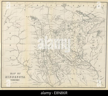 MINNESOTA 1856 Mappa del territorio del Minnesota Foto Stock