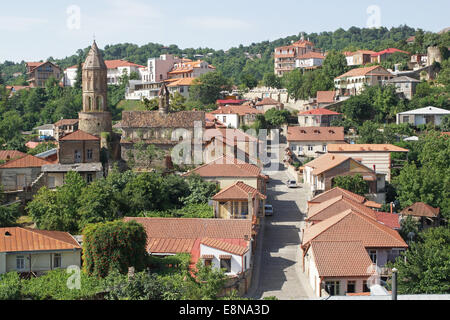 SIGHNAGHI, GEORGIA - luglio 7, 2014: Panorama del centro storico di Sighnaghi nel luglio 7, 2014 in Georgia, Europa Foto Stock