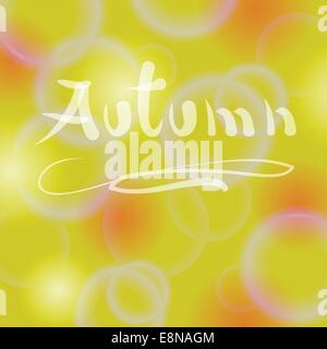 Illustrazione colorata con abstract sfocato Giallo autunno sfondo Foto Stock